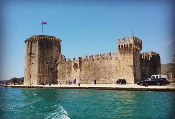 Kamerlengo Castle in Trogir, Croatia, a famous medieval fortress by the Adriatic Sea near the UNESCO World Heritage old town.
